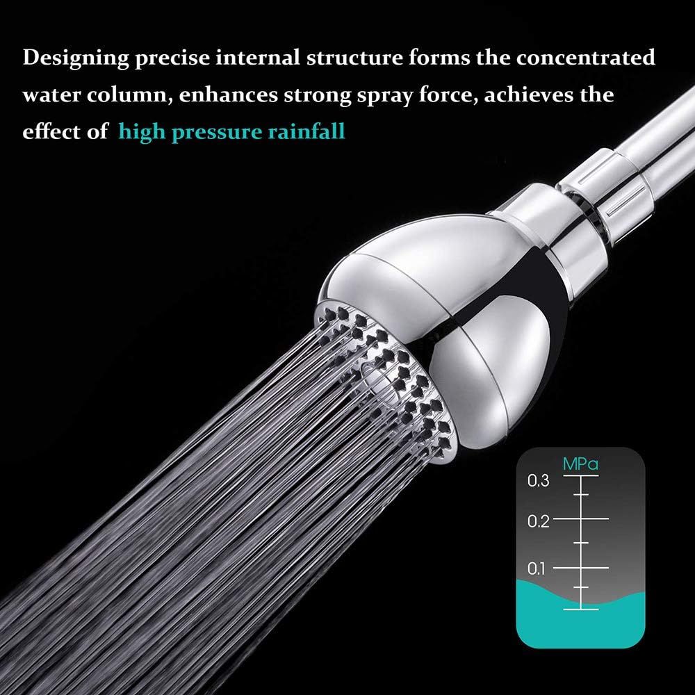 High Pressure Shower Head 3 Inches Anti-clog Anti-leak Fixed Showerhead Chrome with Adjustable Swivel Brass Ball Joint for Relaxing and Comfortable Shower โ image 4