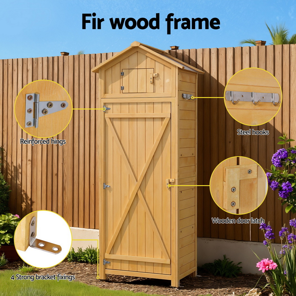 Gardeon Outdoor Storage Cabinet Cupboard Folding Table Tool Organizer Shed Adjustable โ image 6
