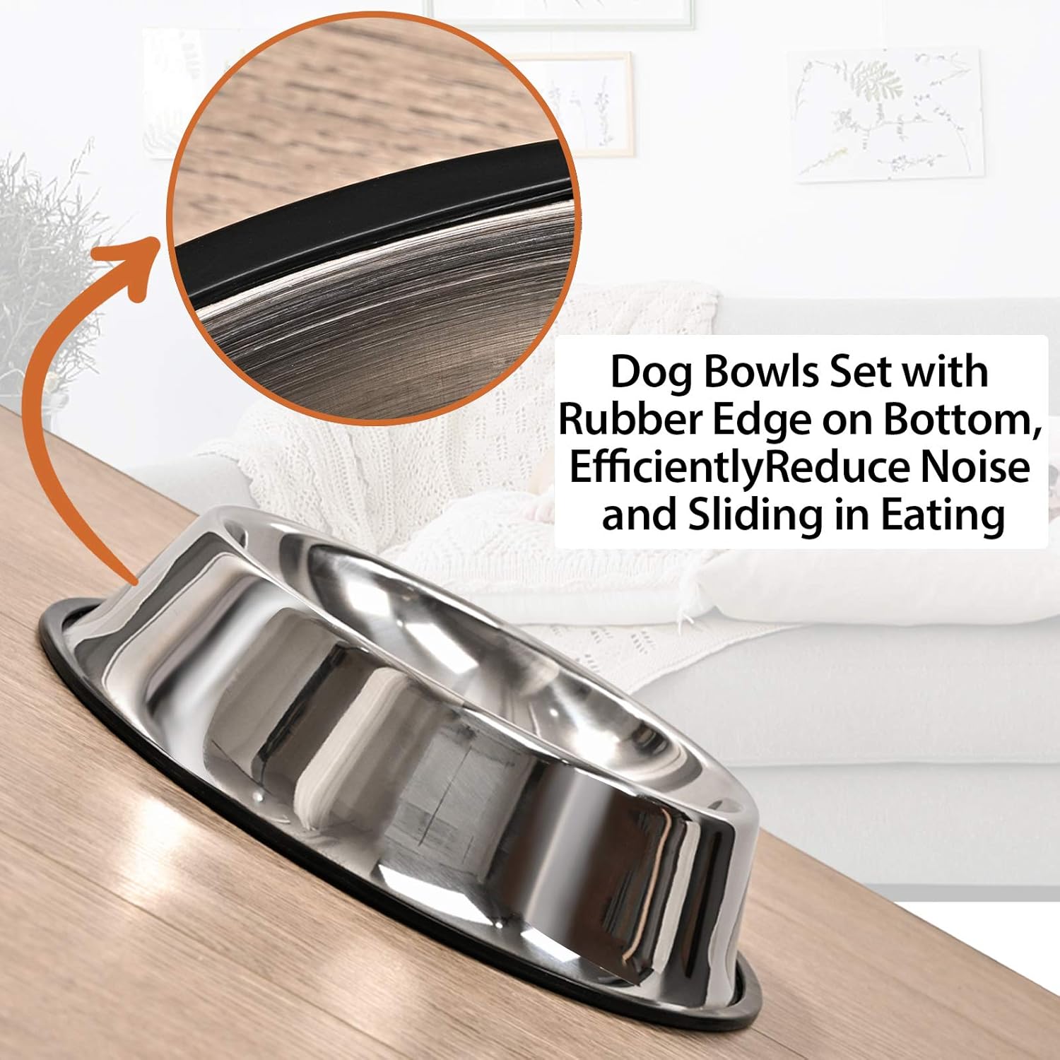 2Packs Stainless Steel Dog Bowl with Anti-Skid Rubber Base for Small/Medium/Large Pet, Pets Feeder Bowl and Water Bowl Perfect Choice for Dog Pupp โ image 3