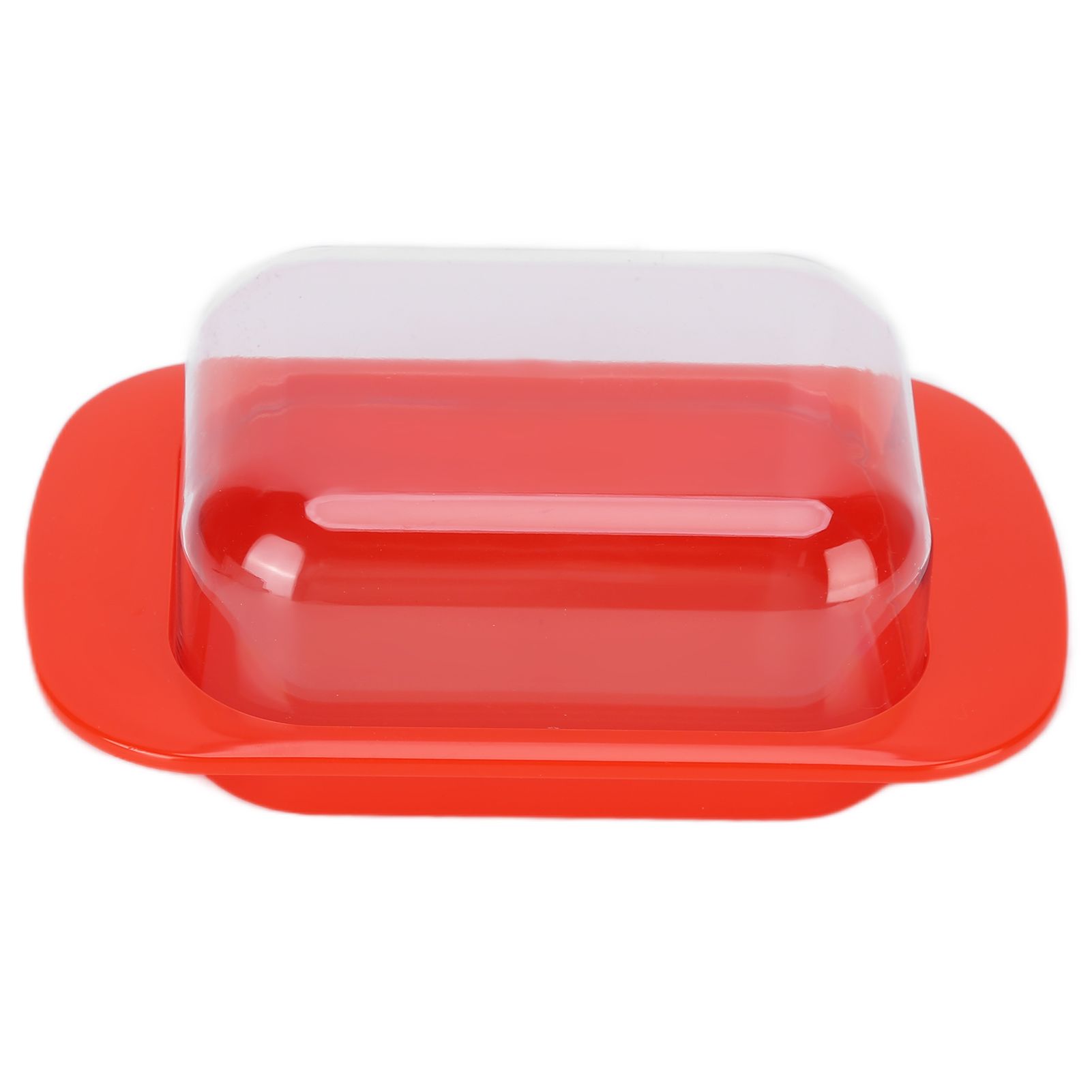Wide Rectangular Butter Container with Lid Knife Portable Small Cheese Dish Holder Tray for Home KitchenRed — image 5