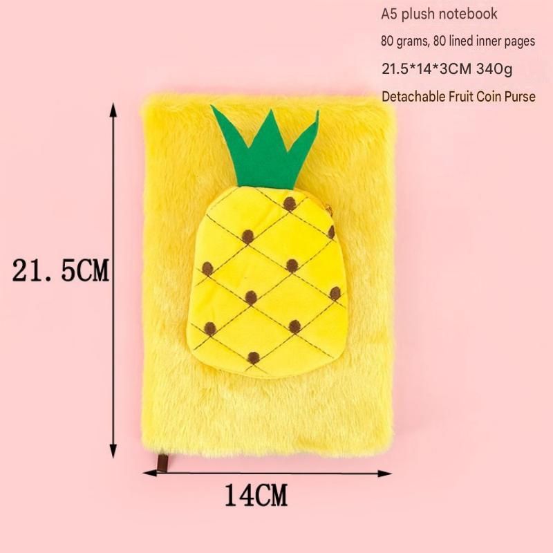 Fruit-Shaped Office Supplies Set-3 packs Orange Shaped Sticky Notes and A5 Plush Notebook with Orange Shaped Detachable Coin Purse - Cute Memo Pads for โ image 3