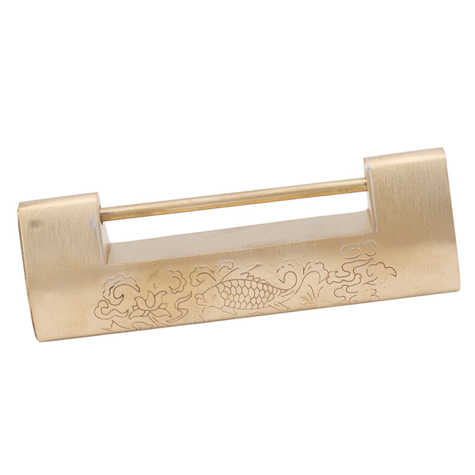 Antique Style Lock Spacing 5.9cm Auspicious Fish Lock Chinese Locks Small Brass Locks Antique Padlock Brass Color โ image 5