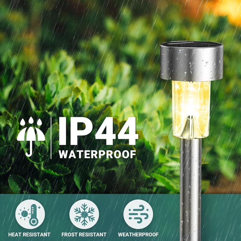 Colorful Outdoor Solar Garden Lights Stainless Steel LED Lights 12 pcs Wireless For Outdoor,4.529.5Cm — image 4