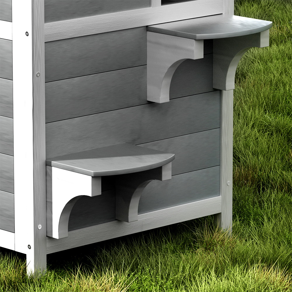 i. Pet Outdoor Cat House Shelter 56cm x 52cm x 82cm Rabbit Hutch Wooden Condo Small Outdoor Cat House — image 3