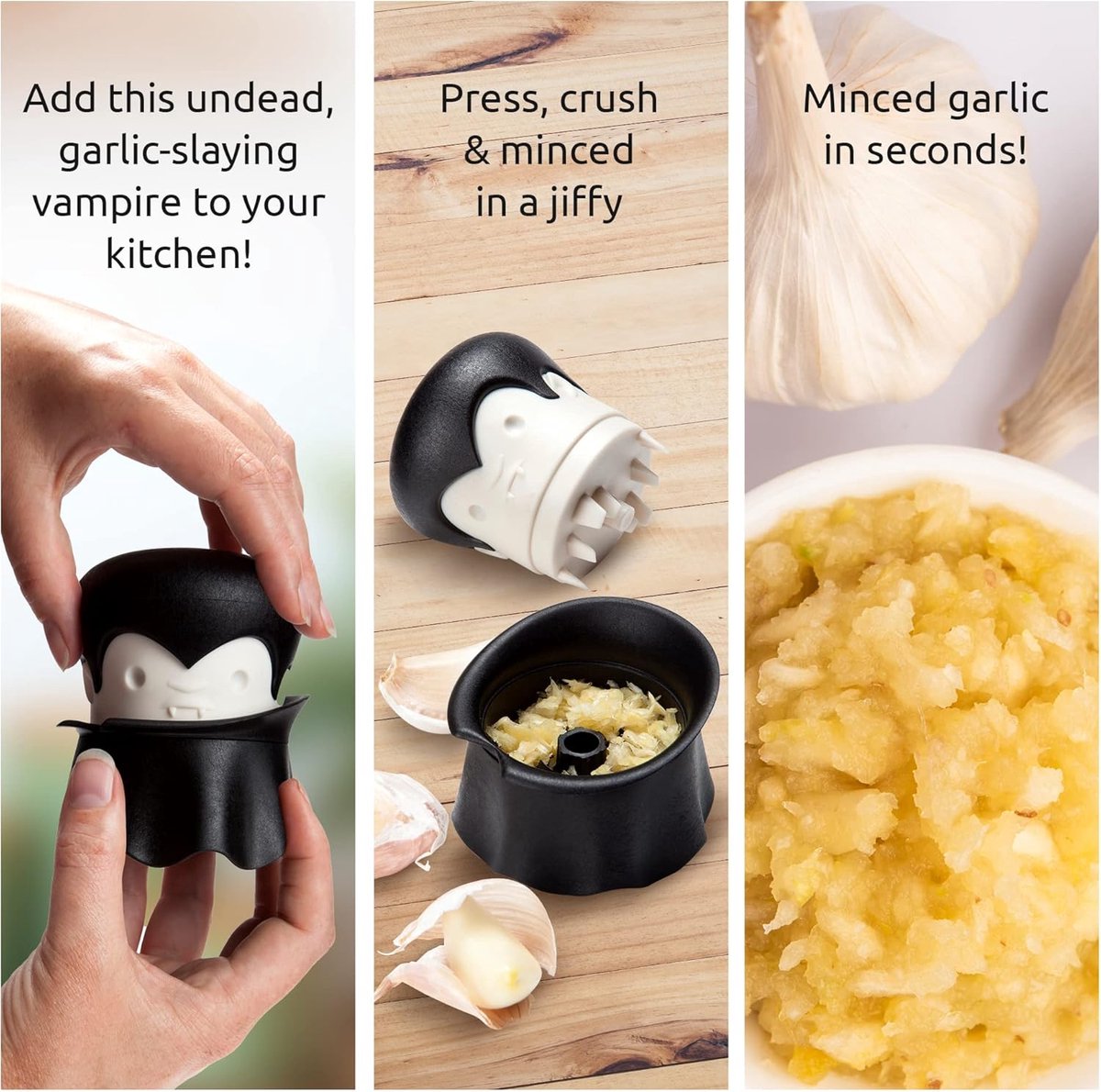Garlic Press - Professional Garlic Crusher - Creative Multifunctional Garlic Chopper - High Quality Garlic Crusher Mincer - Works on Herbs, Ginger, Nuts, Chili — image 3