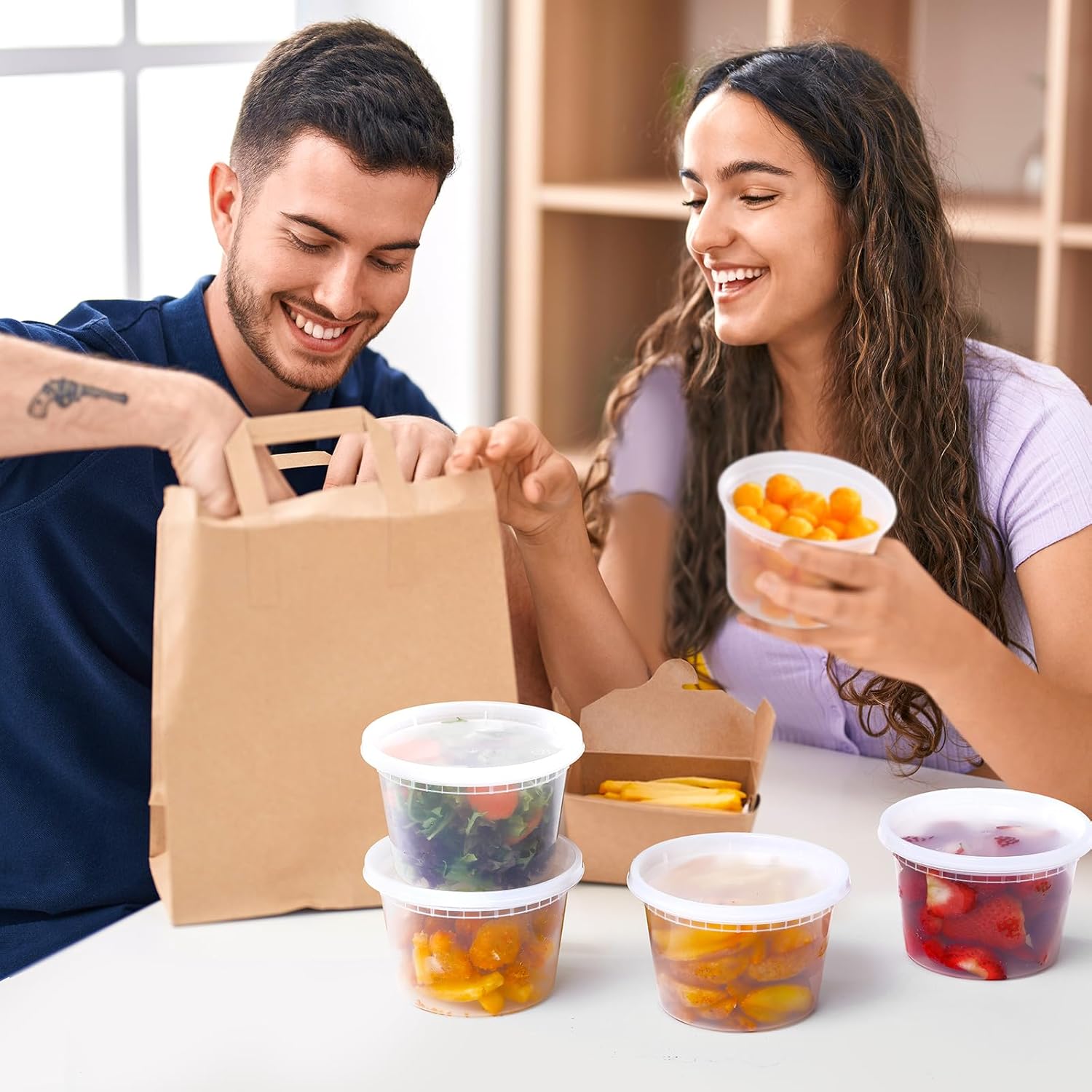 24 Sets 16 oz Plastic Deli Food Containers With Lids, Airtight Food Storage Containers, Freezer/Dishwasher/Microwave Safe, Soup Containers For Takeout Meal โ image 6