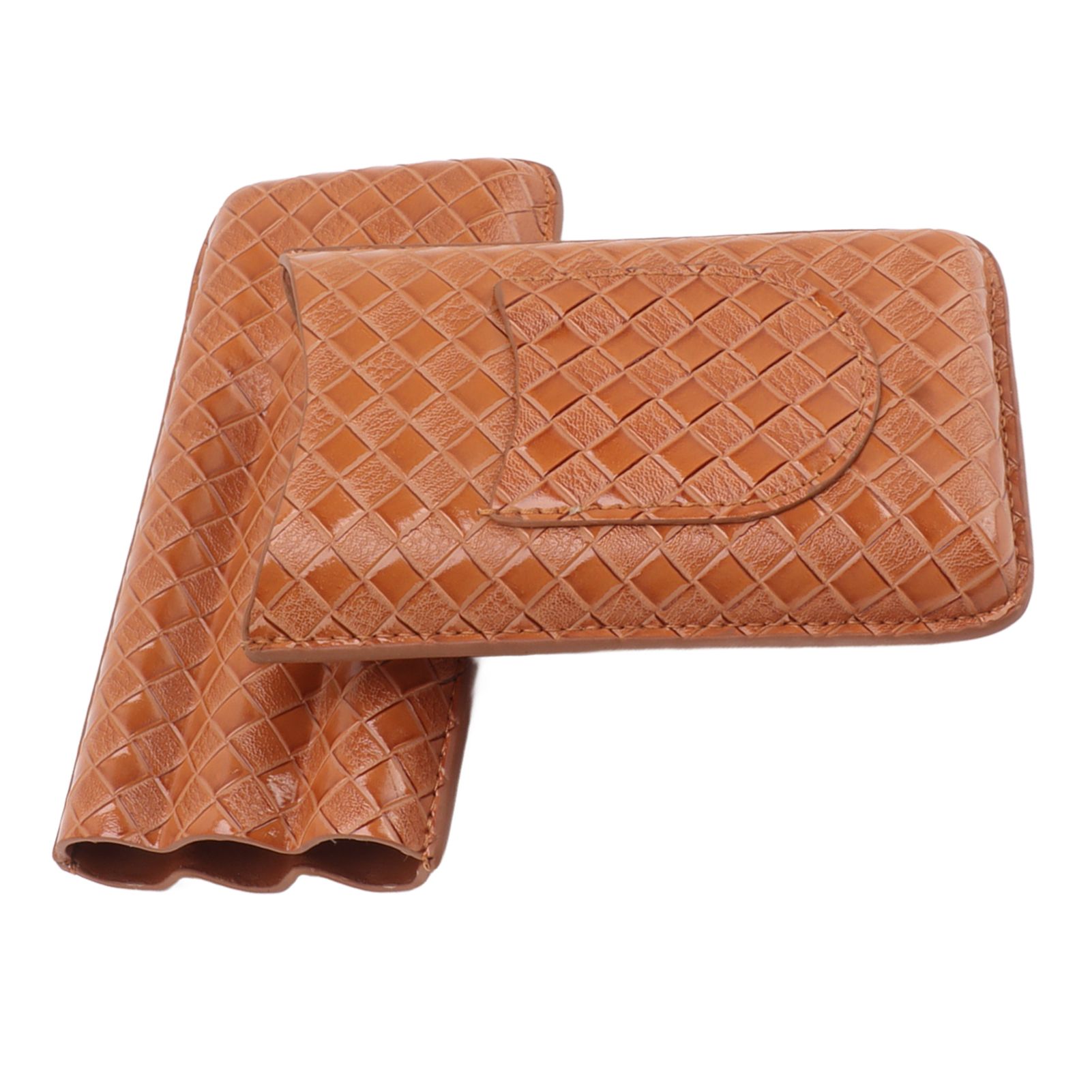 3 Sticks Portable Cigar Case Leather Cigar Humidors Travel Moisturizer Cigar Case for Men Gifts Aurantium — image 6