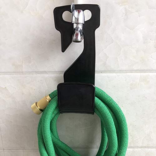 Garden Hose Hanger ABS Plastic Wall Mount Hose Holder Hook Fit to 25 50 75 100foot Expandable Hose (Black) โ image 4