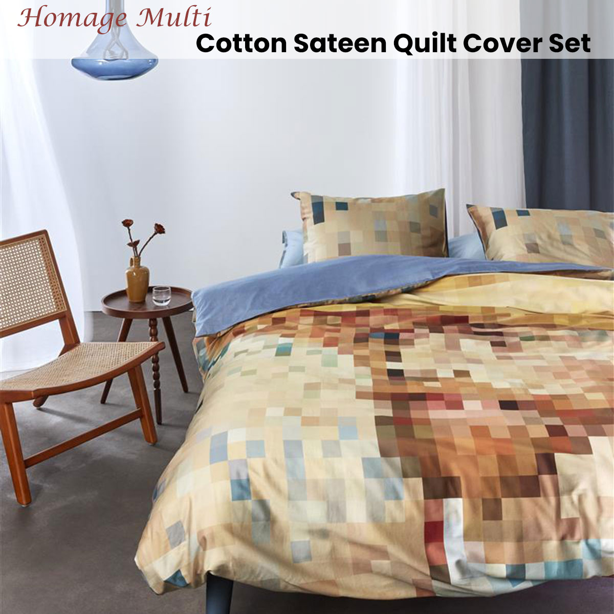 Bedding House Homage Multi Cotton Sateen Quilt Cover Set King — image 2