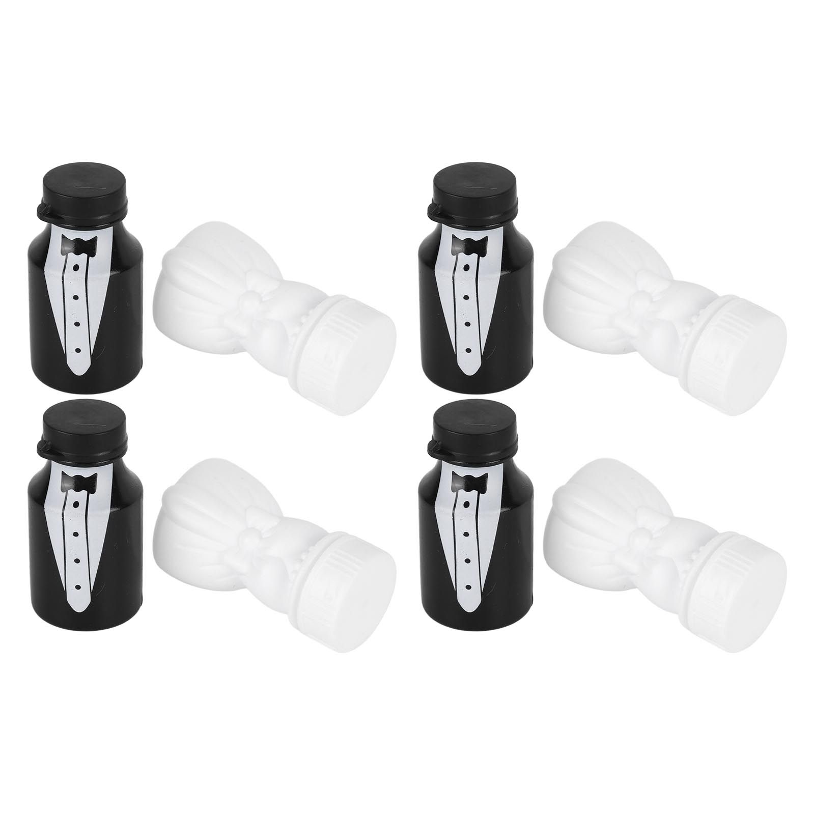 26PCS Wedding Bubble Bottles Bride and Groom Shape Mini Bubble Party Bottle for Anniversary Engagement Bridal Celebration Black and White โ image 5