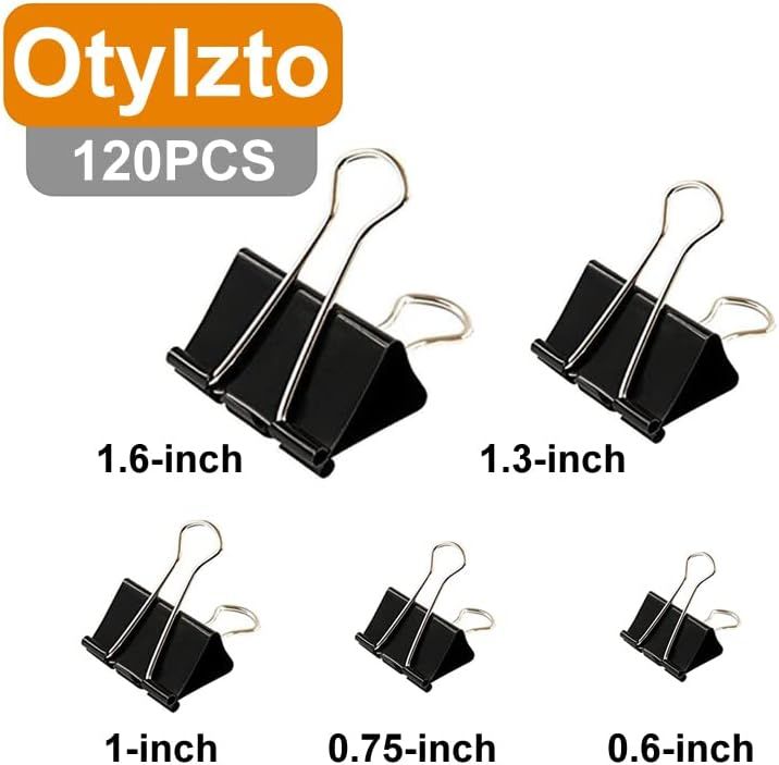 120Pcs Binder Clips Assorted Size, Office Clips with Clear Storage Container, Bulldog Clips, Paper Clips, Office Supplies โ image 3