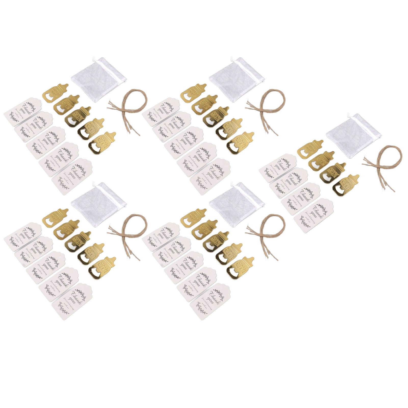 24 Set Baby Bottle Opener Zinc Alloy Cute Baby Bottle Shaped Bottle Opener Baby Shower Return Gift for Baby Shower Party Golden — image 4