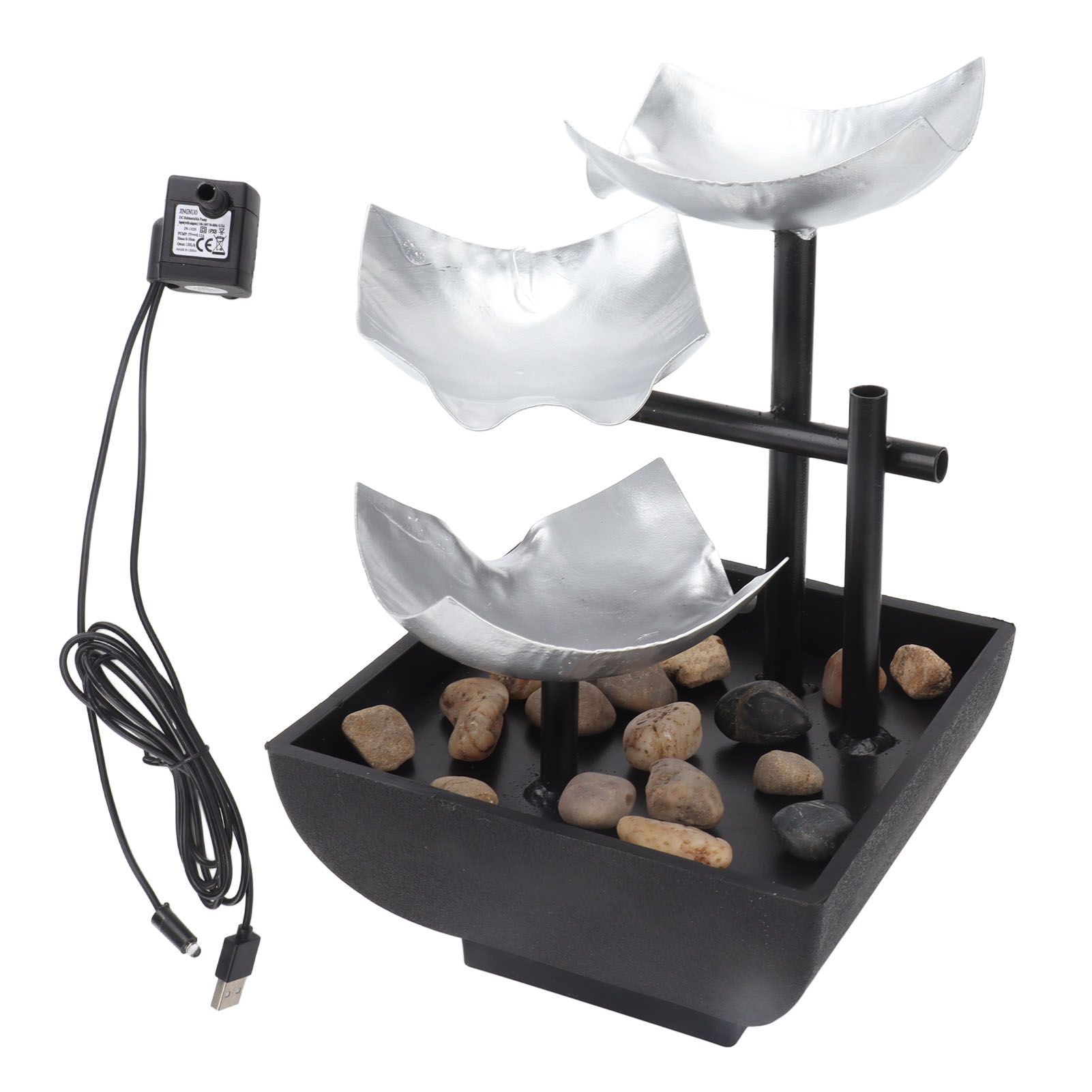 5V Water Fountain Ornament Rock Garden Flowing Water Decoration Home Desktop Fountain Ornament USB Port
