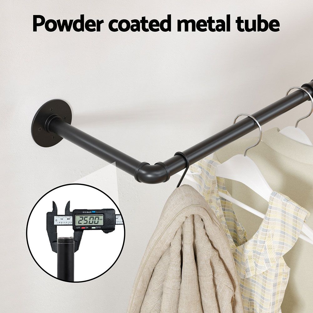 Artiss Clothes Rack Garment Rail Metal Industrial Pipe Wall Mounted 2 Pack โ image 4