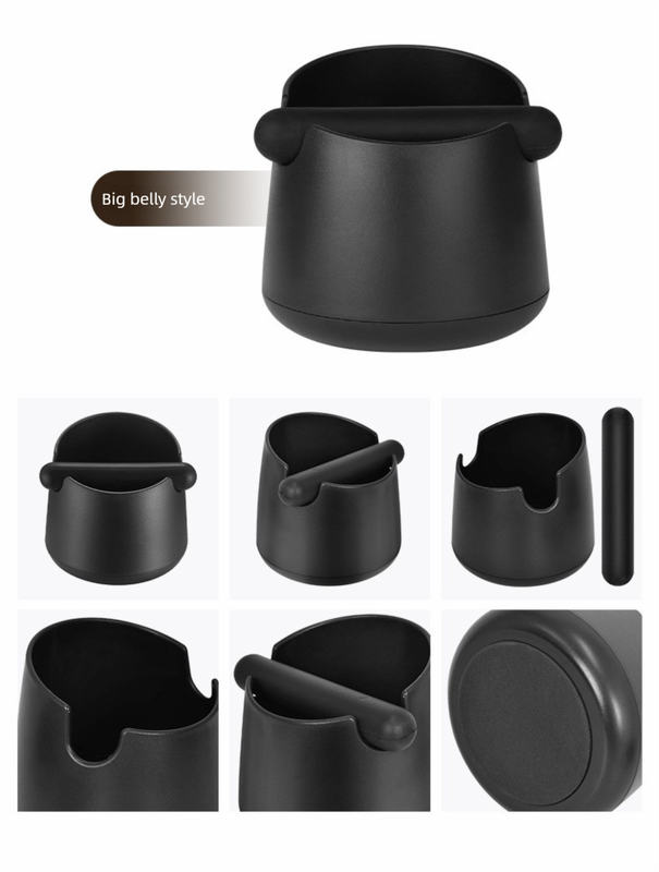 Wide Base Espresso Knock Box Coffee Grounds Waste Bin with Anti-Slip Pad and Rubber Bar for Home Baristas — image 3