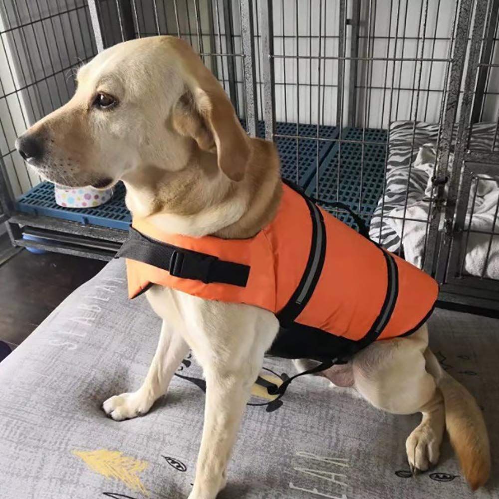 Dog Doggy Life Jacket Life Vest Saver Preserver Reflective Oxford cloth Quick Release Adjustable Bandana(orange S) — image 4