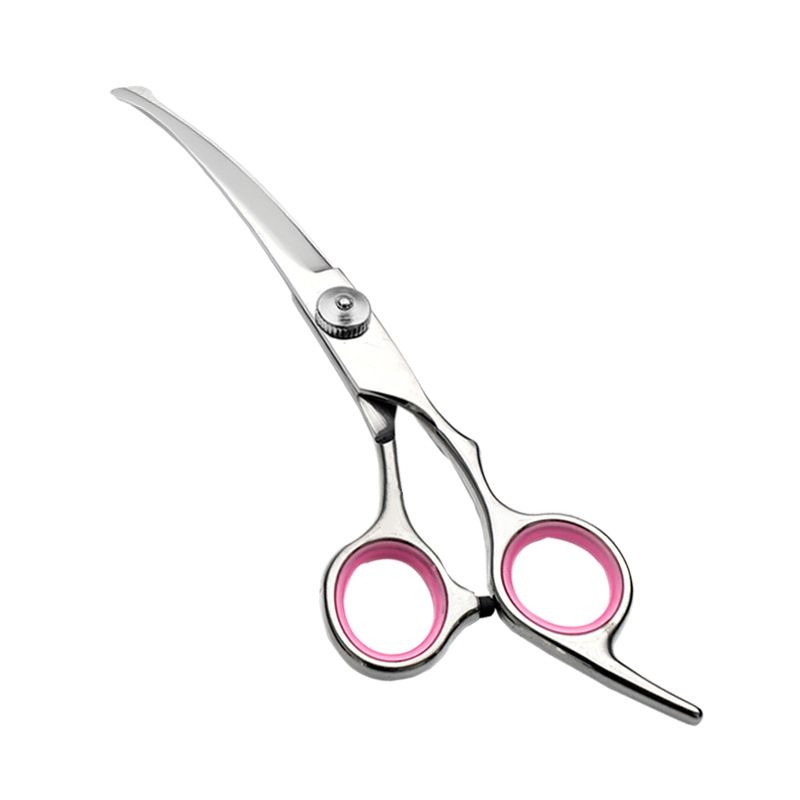 Curved Dog Scissors 19cm, Silver, Rounded Tip Pet Grooming Shears — image 4