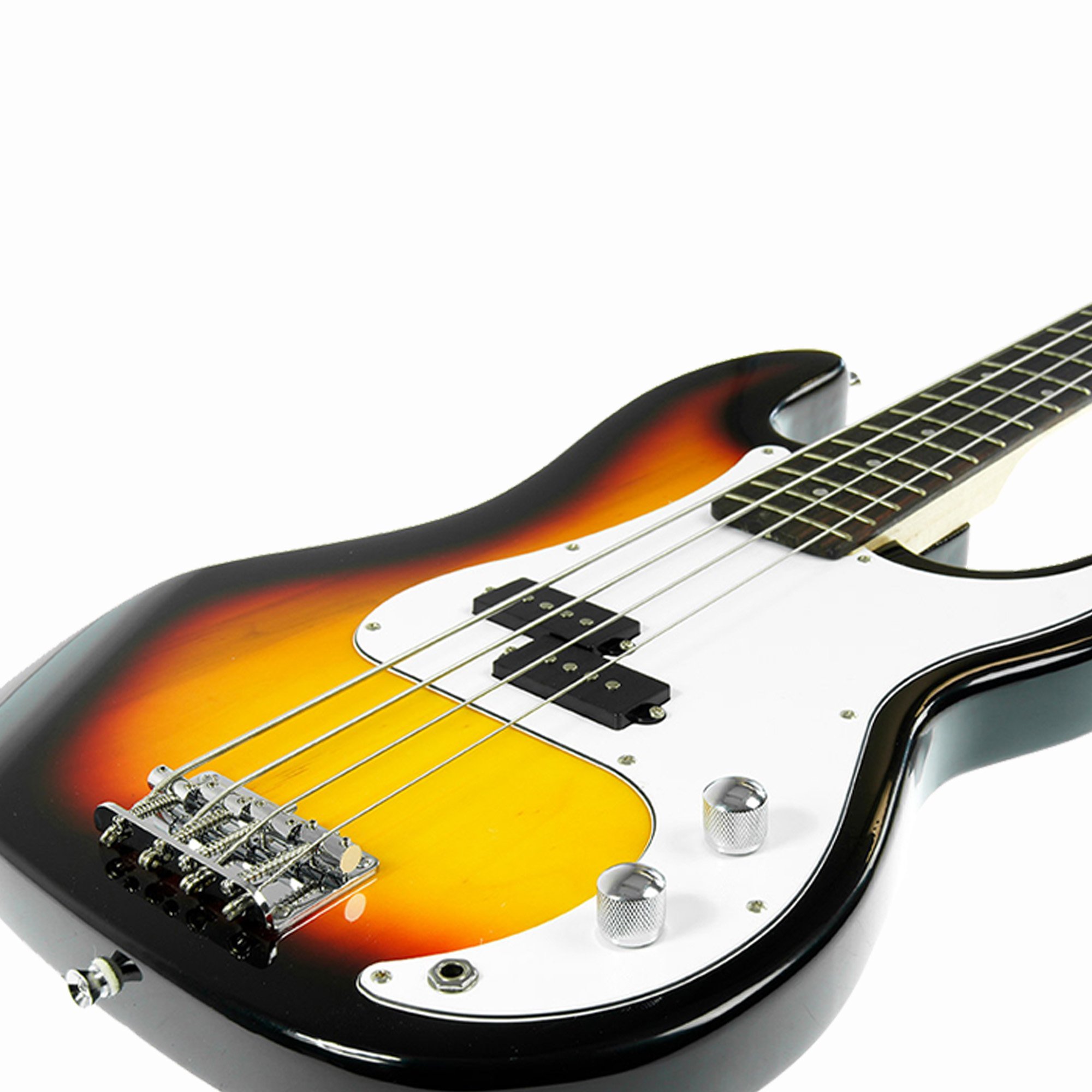 Karrera 39in Electric Guitar Bass Tuner Music 4-String Instrument Full Size Sunburst — image 2