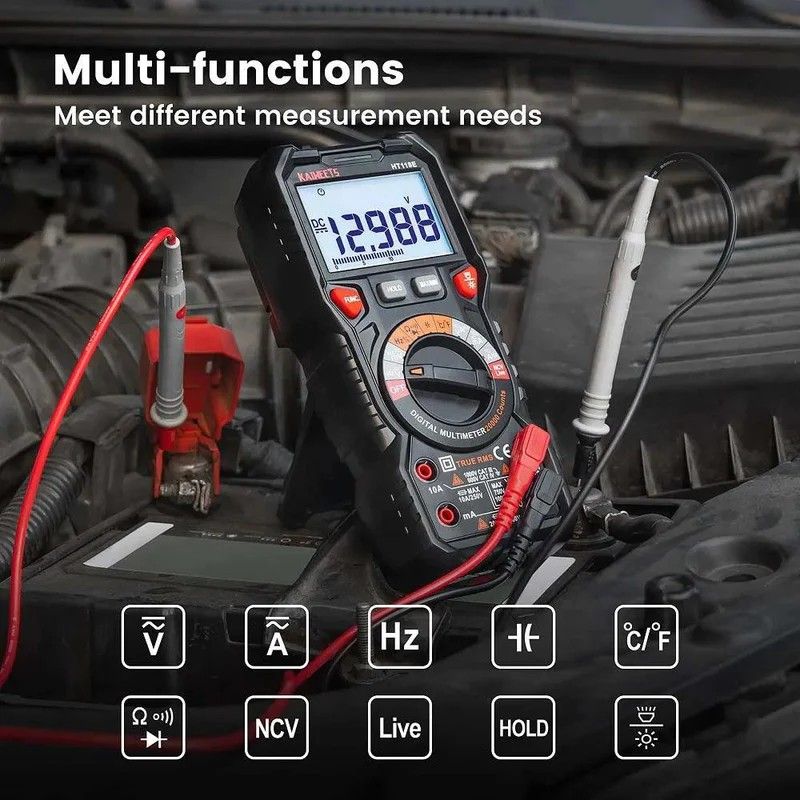 KAIWEETS HT118E Digital Multimeter TRMS 20000 Counts with Higher Resolution Auto-Ranging Voltmeter Accurately Measures Voltage Current Resistance Diodes — image 3