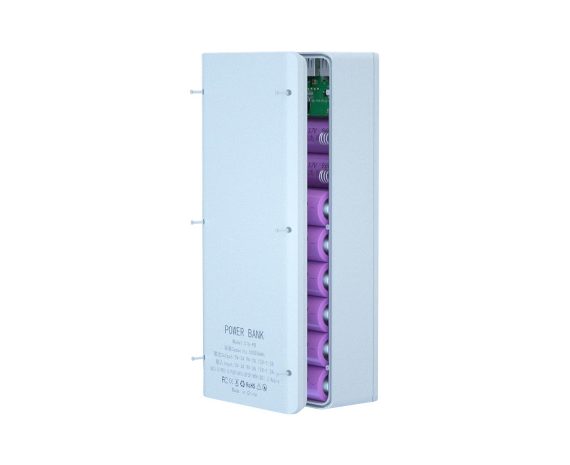 Battery Charger Case Detachable Design 5 Interfaces LCD Rechargeable Multifunctional 15W Fast Charging Easy to Carry Battery Charge - White โ image 3