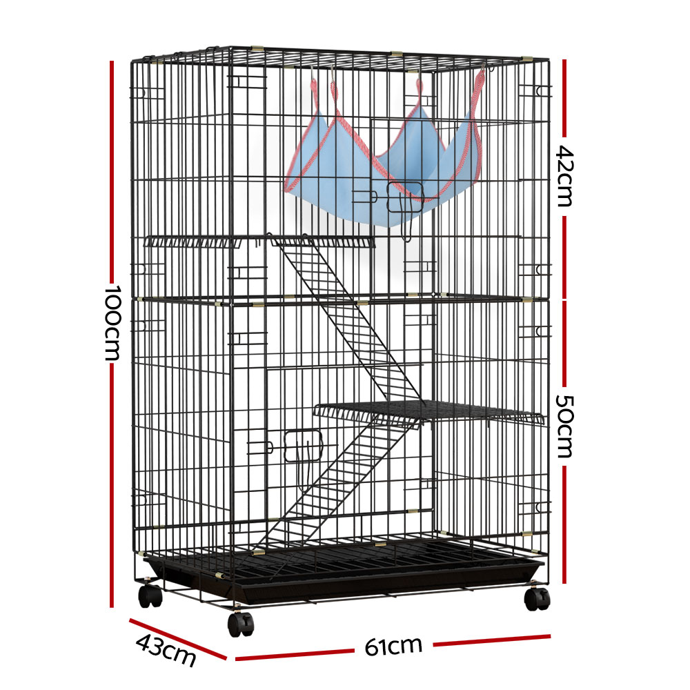 i.Pet Rabbit Cage 100cm Hutch 3 Level Indoor Guinea Pig Ferret โ image 2