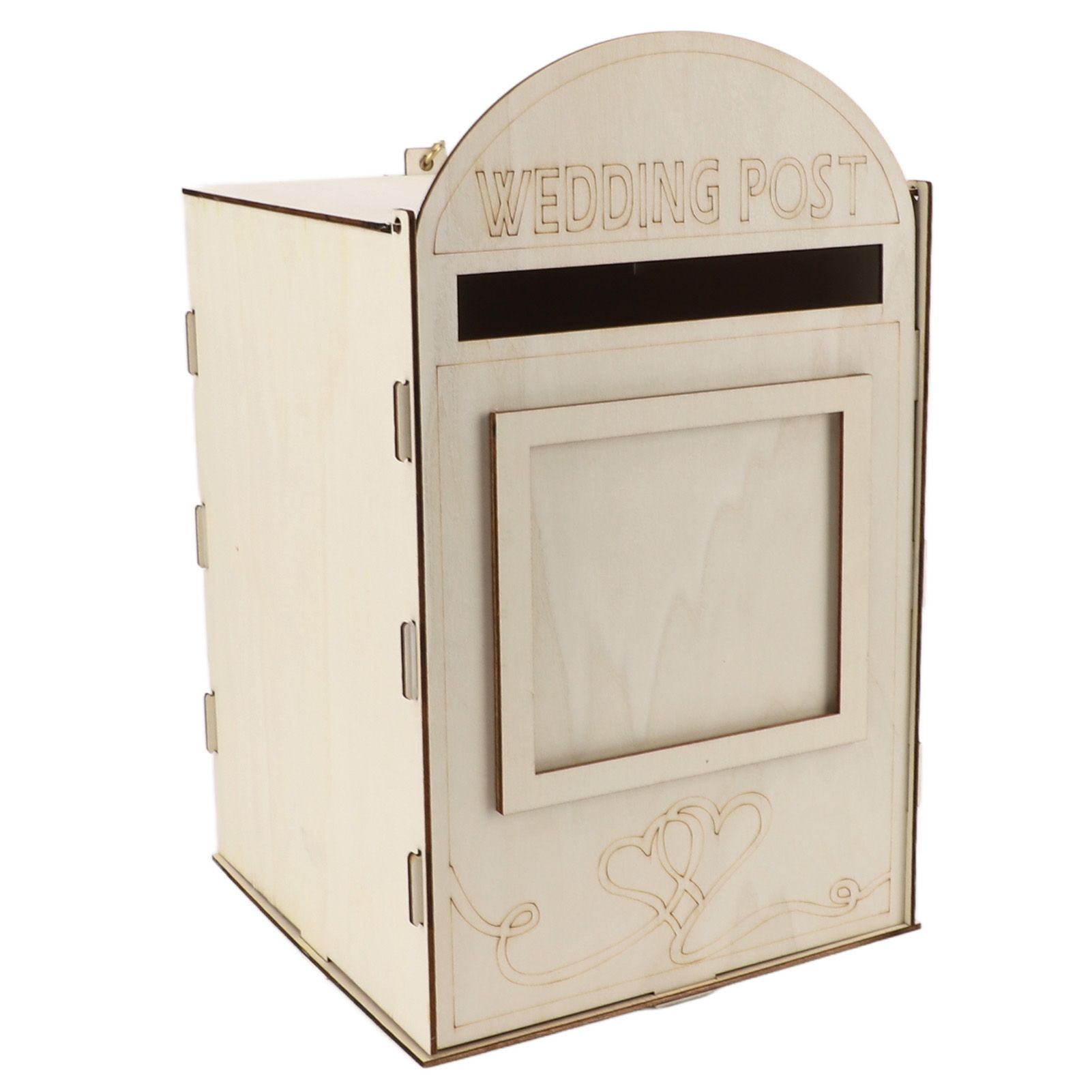 DIY Wooden Wedding Mailbox Post Box with Lock Key for Reception Wedding Anniversary Party Decoration JM01617 — image 5