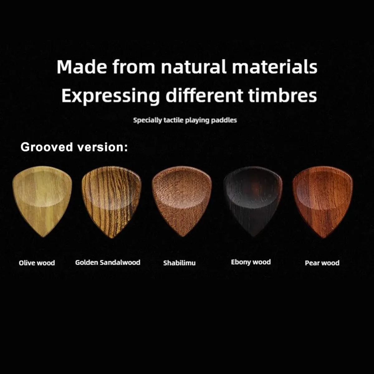 Solid Wood Guitar Pick Storage Case Moistureproof Durable Portable with Dividers — image 6