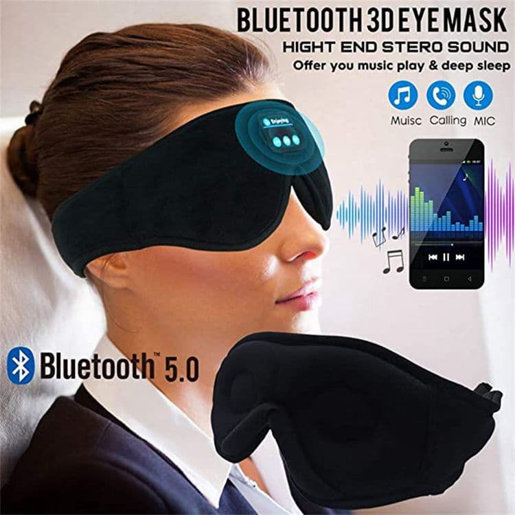Bluetooth Sleep Headband with Eye Mask, Stereo Music for Sleeping and Relaxation, Pink — image 6
