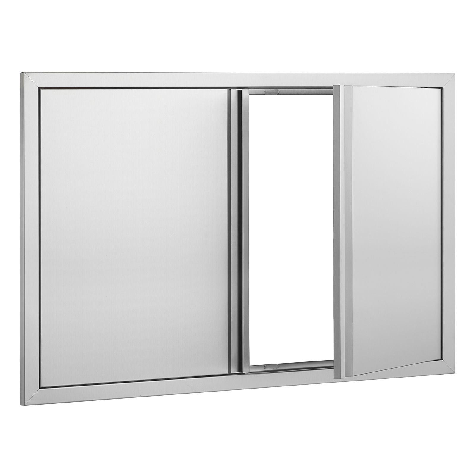 BBQ Access Door, 914 × 610 mm Double Outdoor Kitchen Door, Stainless Steel Flush Mount Door, Wall Vertical Door with Recessed Handles, for BBQ Island, Grilling