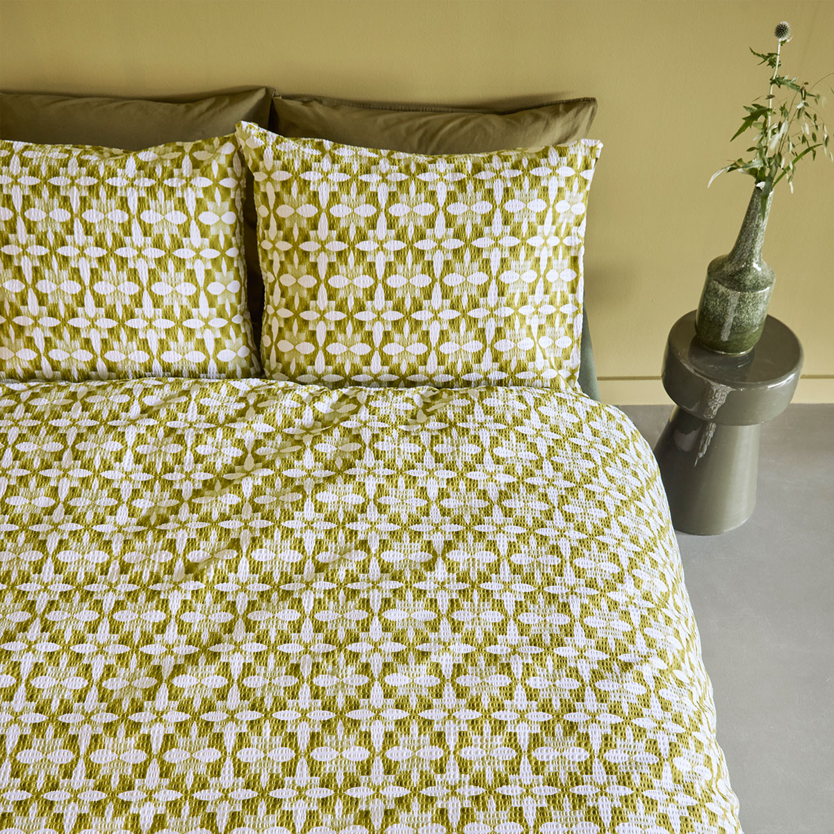 Bedding House Mae Green Seersucker Cotton Quilt Cover Set King โ image 4