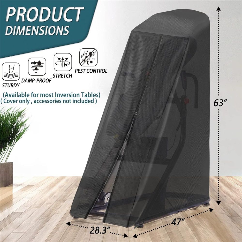 Inversion Table Cover - Dustproof and Waterproof Inversion Equipment Protection Covers (47" L X 28.3" W X 63" H) - Keep Your Inversion Table Safe from Dirt and — image 2