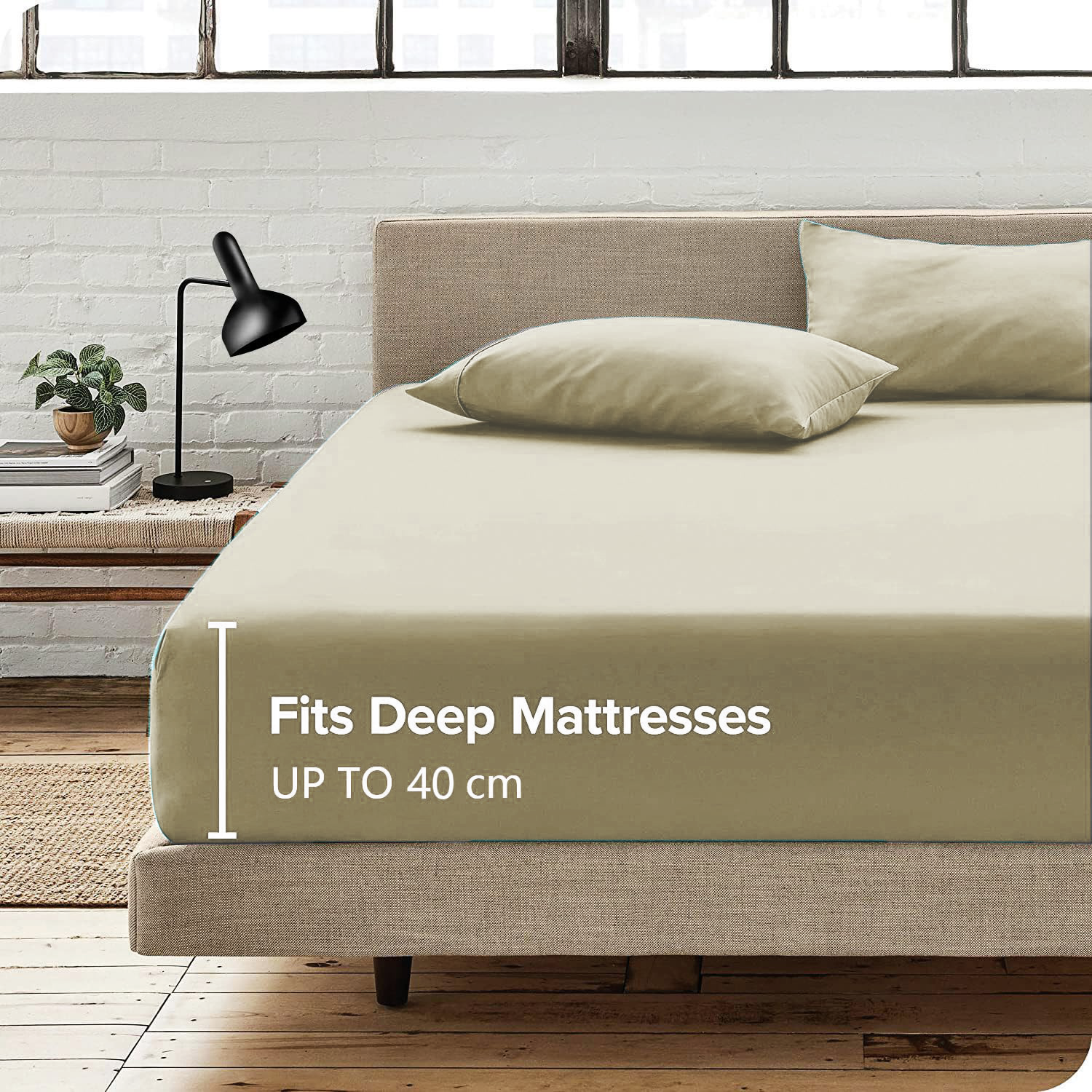 Hotel Quality Fitted Sheet - 1 Piece Fitted Sheet -Breathable Bedding - Wrinkle, Fade, Stain Resistant- 16inch/40cm Deep Pocket Fitted Bed Sheet-Wrinkle and — image 2