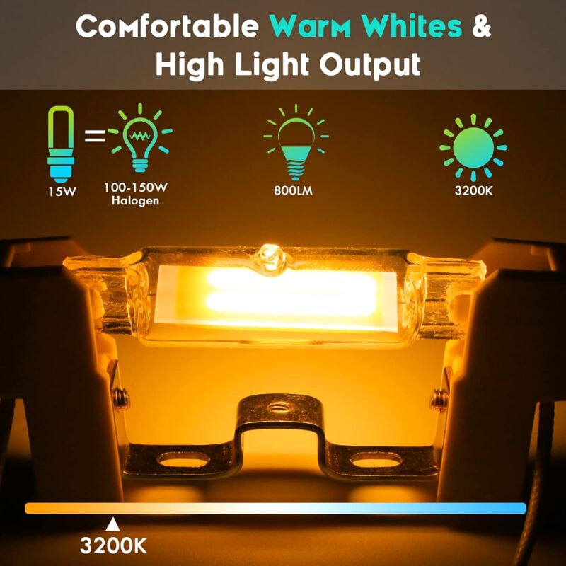20W R7S LED Bulbs 118Mm Dimmable, Warm White 3000K, Double Ended Cob Bulbs 2000Lm, 360° Beam Angle Lighting, Ac — image 2