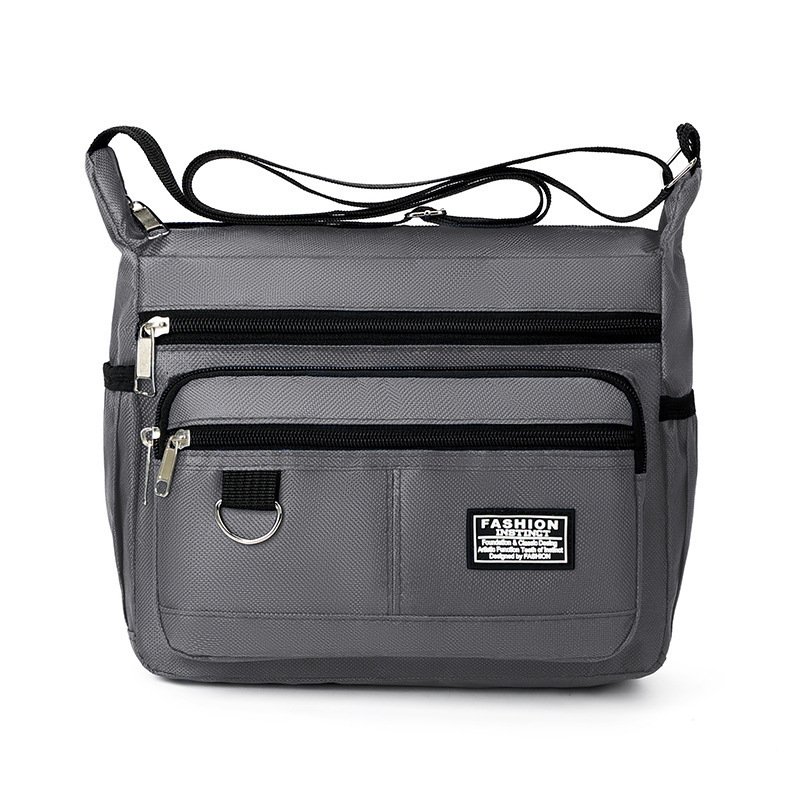 Grey Men's Waterproof Oxford Cloth Crossbody Bag - Durable Anti-Theft Shoulder Backpack for Business, Travel & 10-inch Tablet