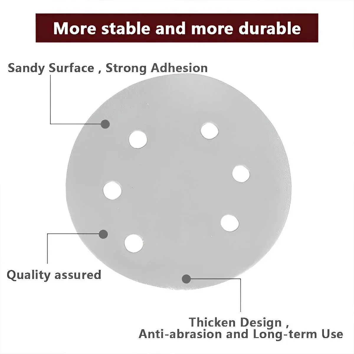 100x 123mm 6/8-Hole Sanding Discs Hook Loop Orbital Sander Pads 80 120 240 Grit - 60 Grits（6-Hole） — image 5