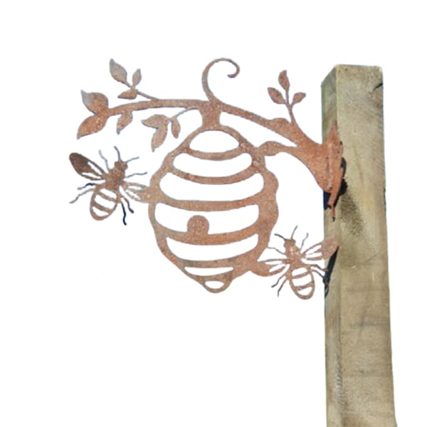 Beehive Garden Decoration Iron Silhouette Tree Insert Ornament