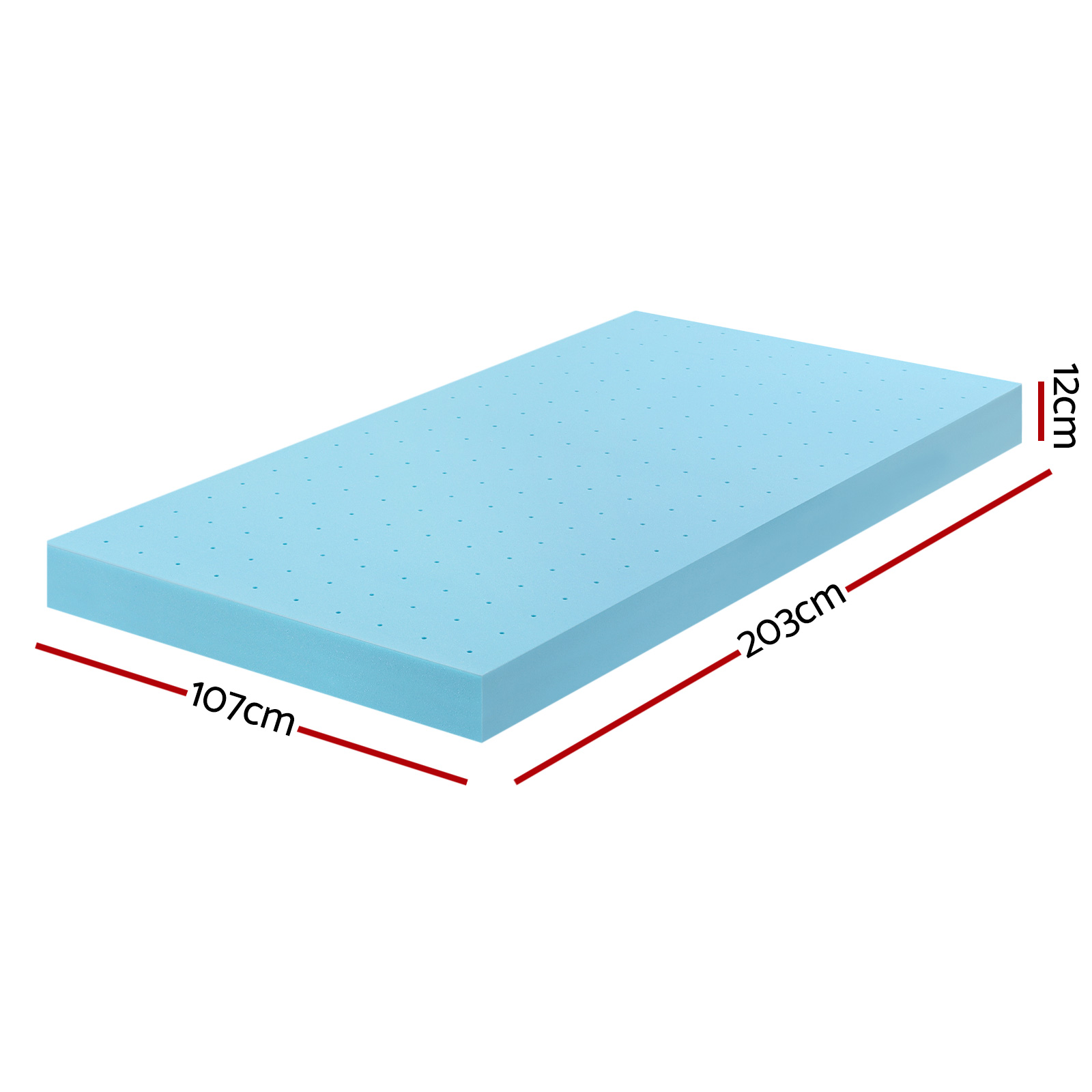 Giselle 12cm Memory Foam Mattress Topper Ventilated Cool Gel Bamboo Cover King Single โ image 2