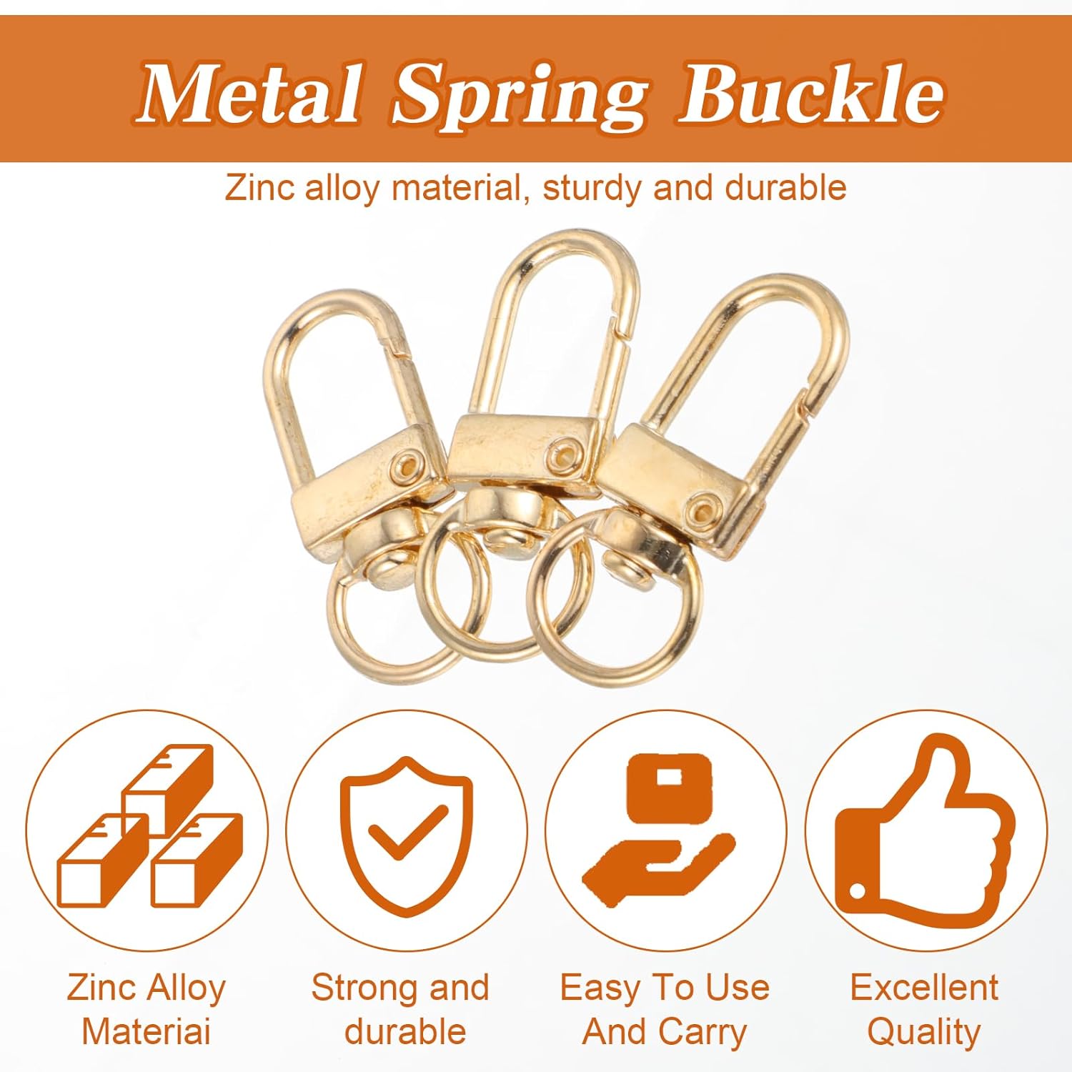 Xindojuz 30 PCS Metal Lobster Claw Clasps for Keychains and Jewelry Making, 360° Swivel Lanyards Snap Hooks Strap with Key Rings, Key Chains Connector Purses — image 3