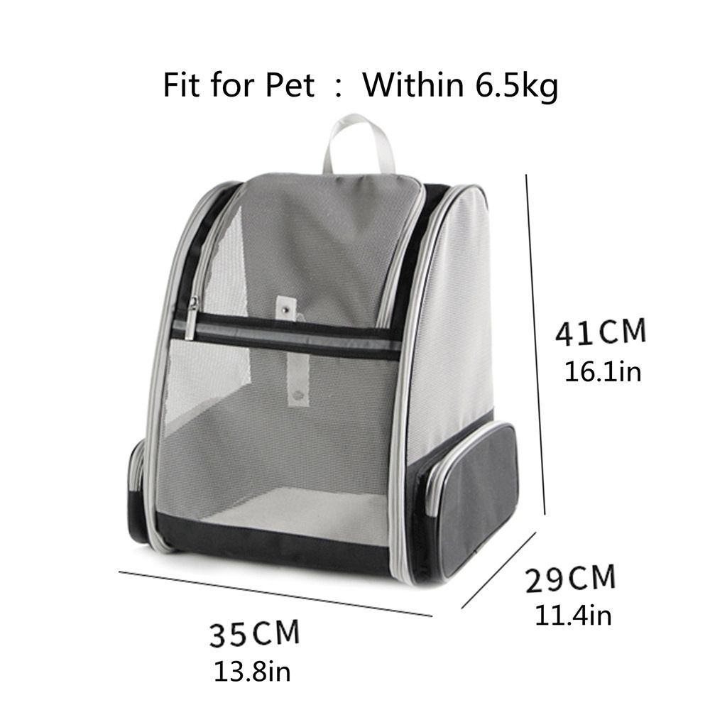 Black Breathable Pet Carrier Backpack - 35 x 29 x 41 cm Oxford Fabric Travel Bag with Mesh Ventilation, Structured Support and Plush Mat for Cats and Small โ image 3