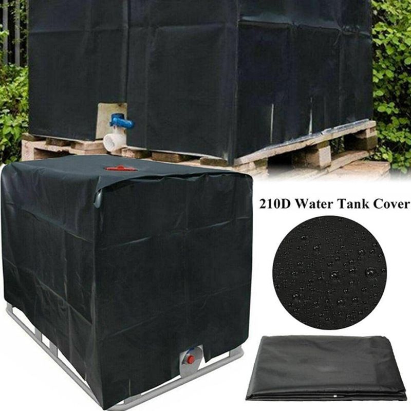 Container Aluminum Cover Rain Water Tank Oxford Cloth Sunshade Water Proof Protective Hood 1000 L Garden Water Tank Black โ image 2