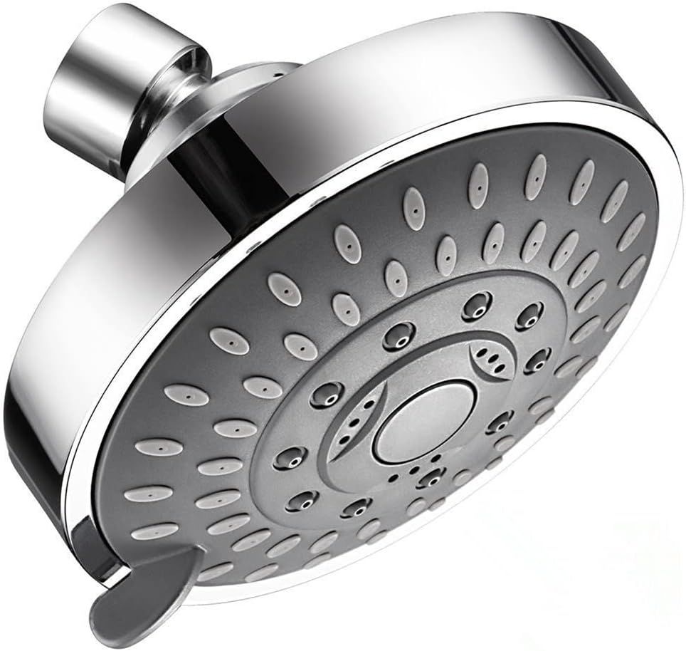 Shower Head High Flow Pressure Rain Fixed Showerhead 5-Setting with Bathroom Showerhead with Adjustable Brass Ball Joint - for Luxury Shower Experience Even at