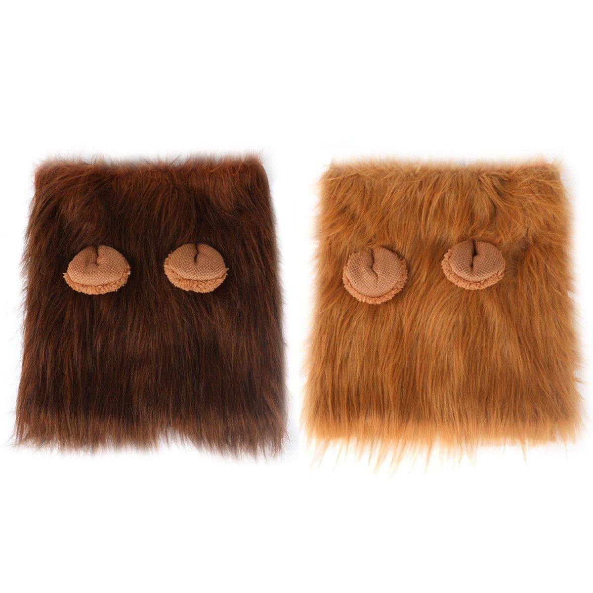 Lion Costume Mane Wig Large Dog Fancy Dress Up Party for Pet Halloween Clothes - Light Brown-S โ image 3