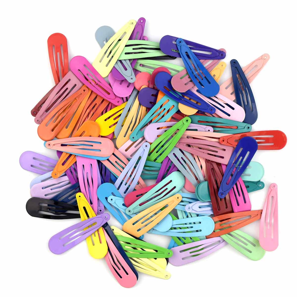 100 Pcs Girls Snap Hair Clips Colorful Barrettes 2 Inch No Slip Metal in 33 Candy Color Glossy Accessories for Women Teens Toddlers Ladies (Assorted Colors) — image 3