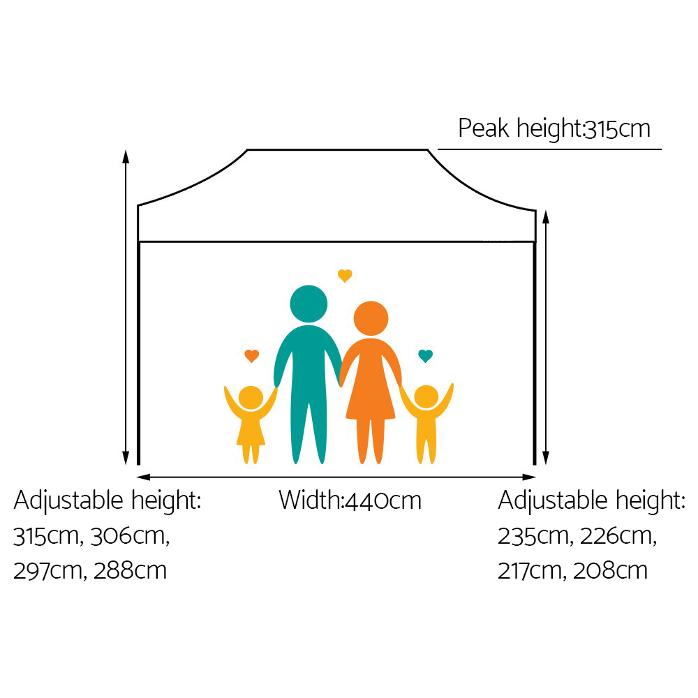 Instahut Gazebo Pop Up Marquee 3x4.5 Folding Tent 500D Oxford Fabric White โ image 2