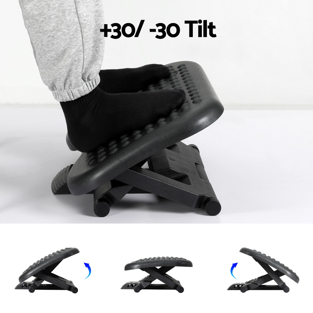 Artiss Foot Rest Stool Office Under Desk Angle Adjustable Footrest Massage Black โ image 5