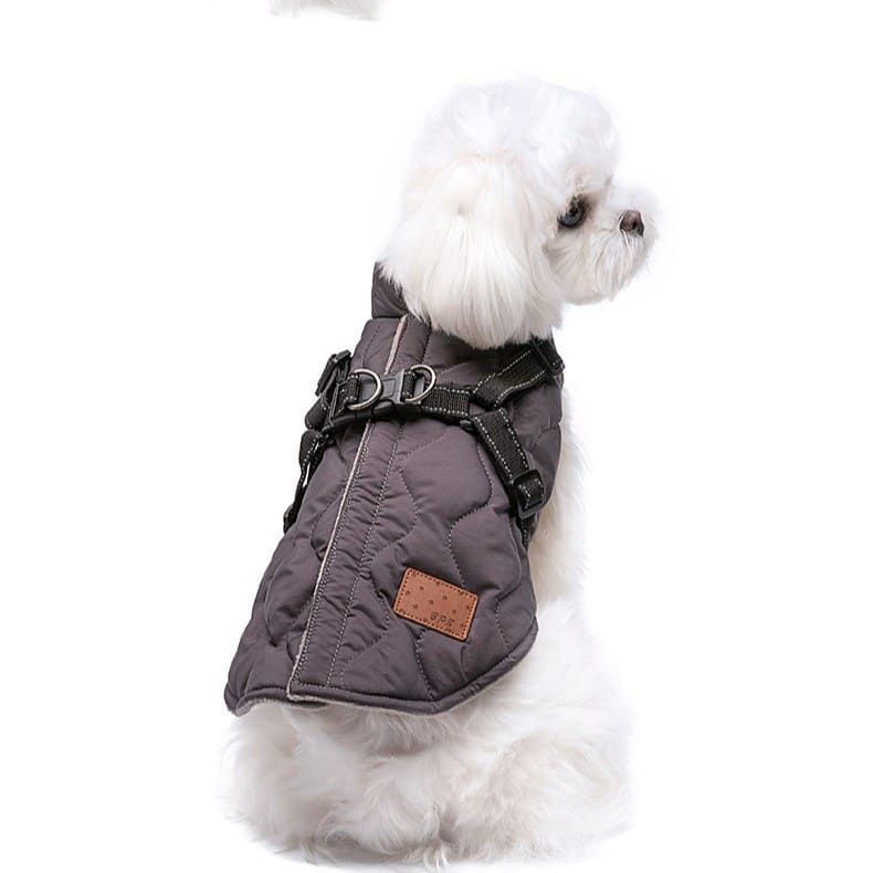 Premium Winter Dog Coat with Built-in Harness, Water-Resistant Puffer Vest for Small & Medium Breeds, Reflective Safety Straps, and Fleece Lining for Warmth — image 3