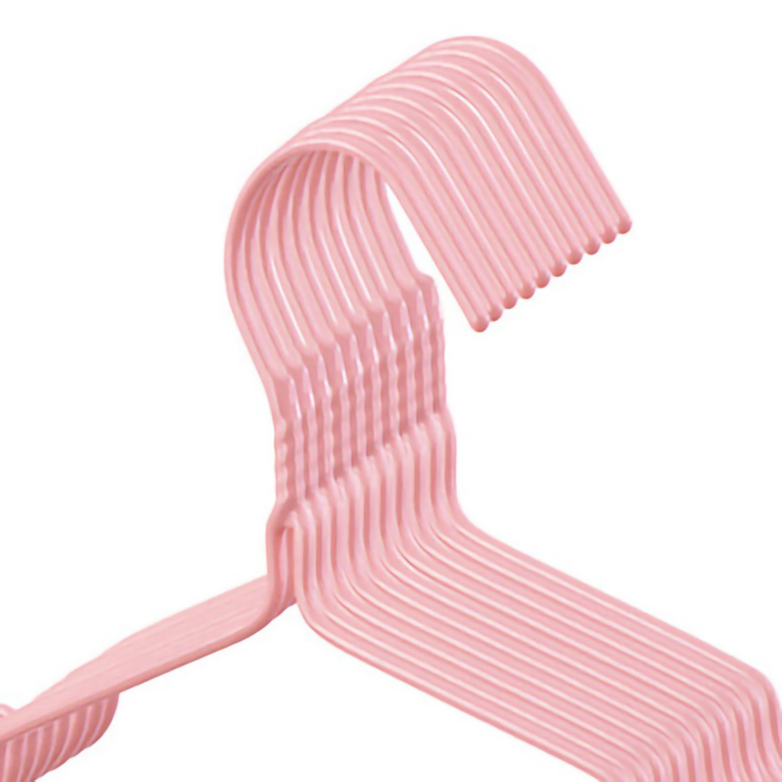 10Pcs Seamless Clothes Hanger Wet Dry Use Anti Deformation Anti Slip Colored Clothes Hangers for Home Dorm Nordic Powder 30cm — image 5