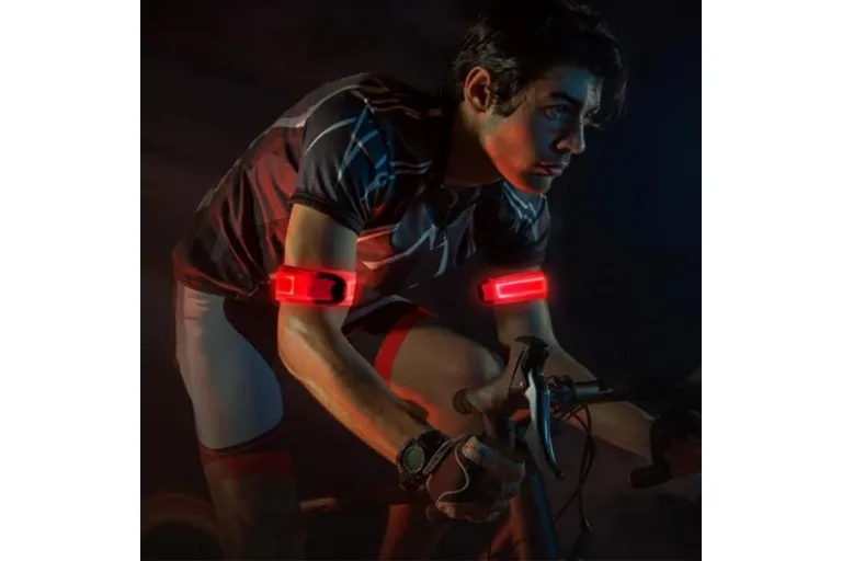 2Pcs Rechargeable Glowing Bracelet LED Slap Wristband Night Running Security Armband Strap Red โ image 3