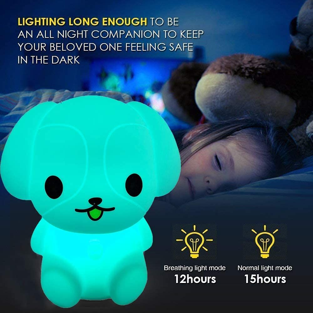 Bedside Lamp for Kids, Baby Nursery Lamp for Breastfeeding Safe, Break Resistant, Adjustable Control + Touch Control - Dog — image 5