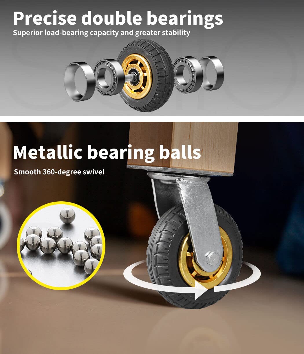 4X 6" / 150mm Heavy Duty Swivel Caster Wheels Castor 1000KG Load,2 with Brakes โ image 5